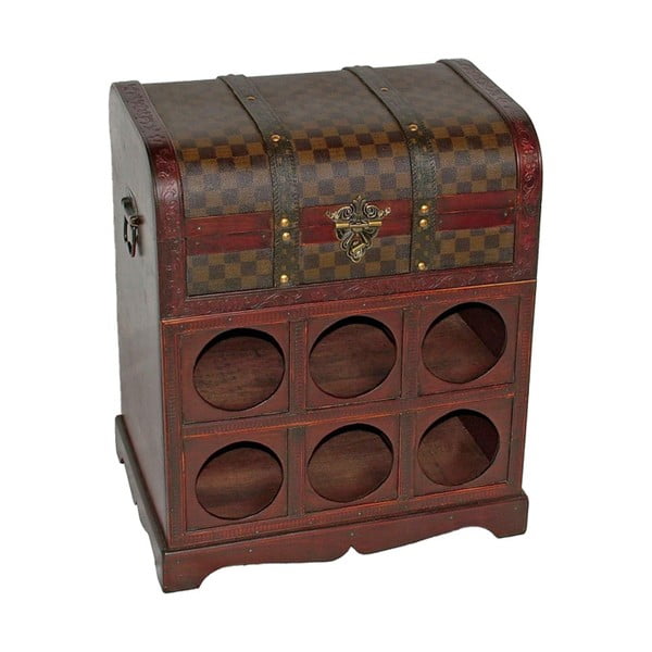 Brązowa szafka na wino liczba butelek 6, 41x48 cm – Deco Pleasure-image-4