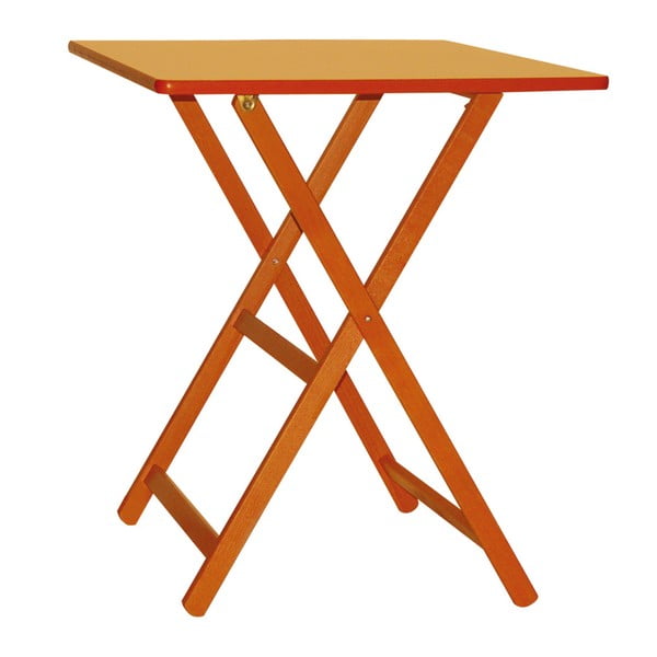 Pomarańczowy drewniany stół składany Valdomo Maison, 60x80 cm
