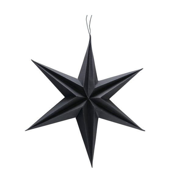 Czarna papierowa wisząca dekoracja świąteczna w kształcie gwiazdy Boltze Kassia, ø 30 cm