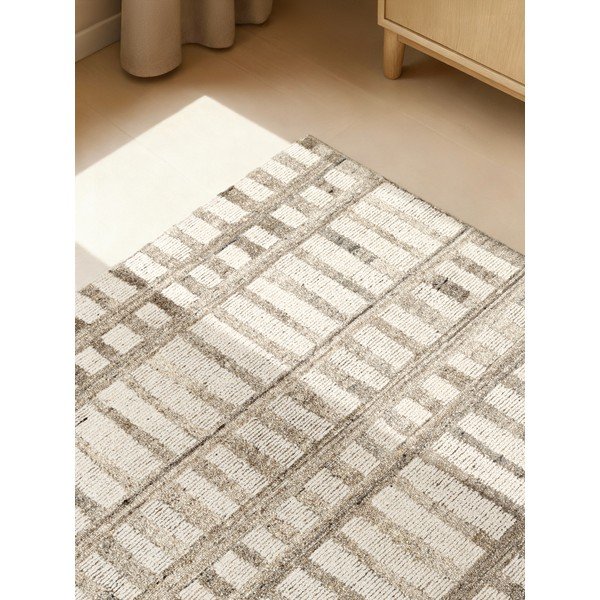 Kremowy wełniany dywan tkany ręcznie 80x150 cm Boho 1.0 Linara – Vikosa-image-2
