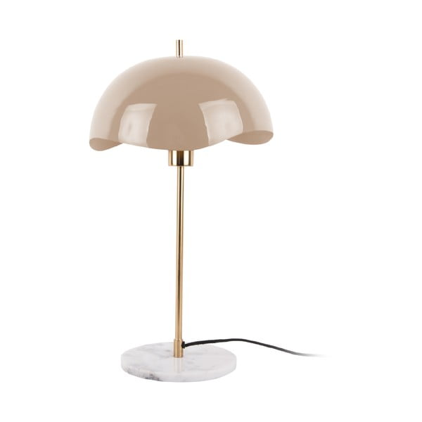 Jasnobrązowa lampa stołowa z metalowym kloszem (wysokość 56 cm) Waved Dome – Leitmotiv