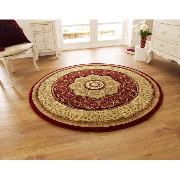 Czerwony okrągły dywan ø 150 cm Heritage – Think Rugs-image-1