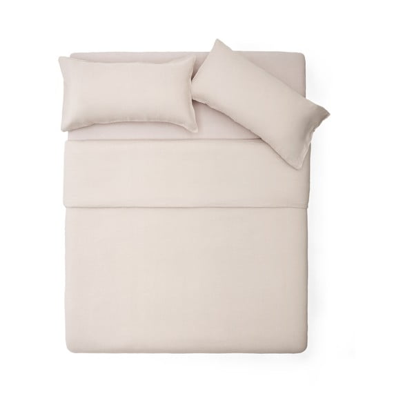 Szarobeżowa pościel jednoosobowa z mieszanki lnu 150x220 cm Simmel – Kave Home