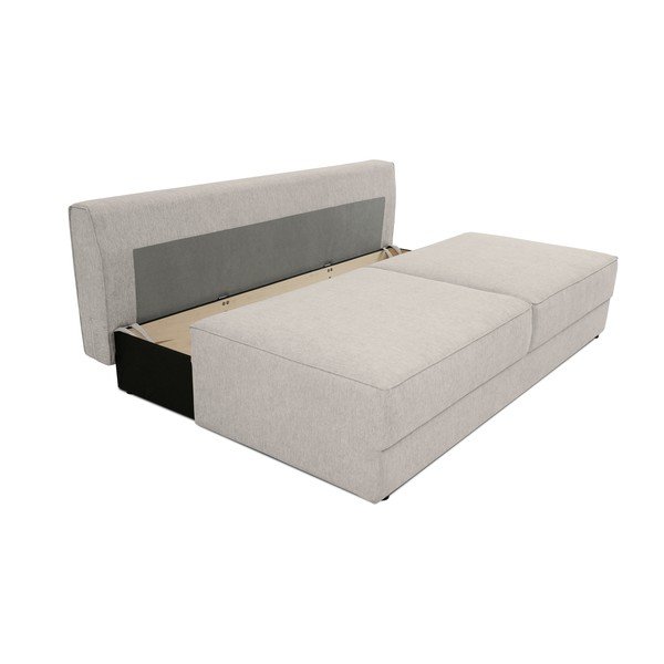 Beżowa rozkładana sofa ze schowkiem 202 cm Dora – Scandic-image-4