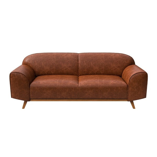Brązowa skórzana sofa 193 cm Nesbo – MESONICA