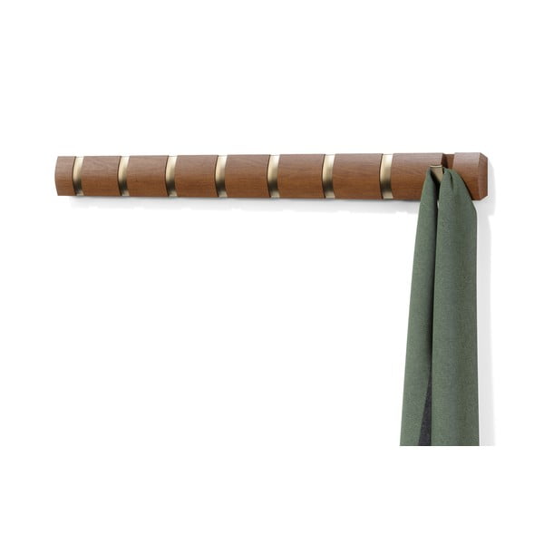 Brązowy wieszak ścienny z litego drewna topolowego Flip – Umbra-image-4