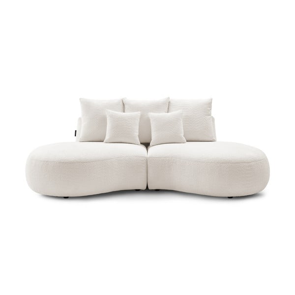 Biała sofa z materiału bouclé 260 cm Saint-Germain – Bobochic Paris