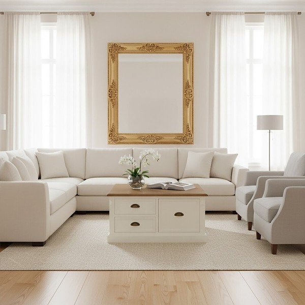 Biały stolik w dekorze jodły 90x90 cm Hardwick – Premier Housewares-image-2