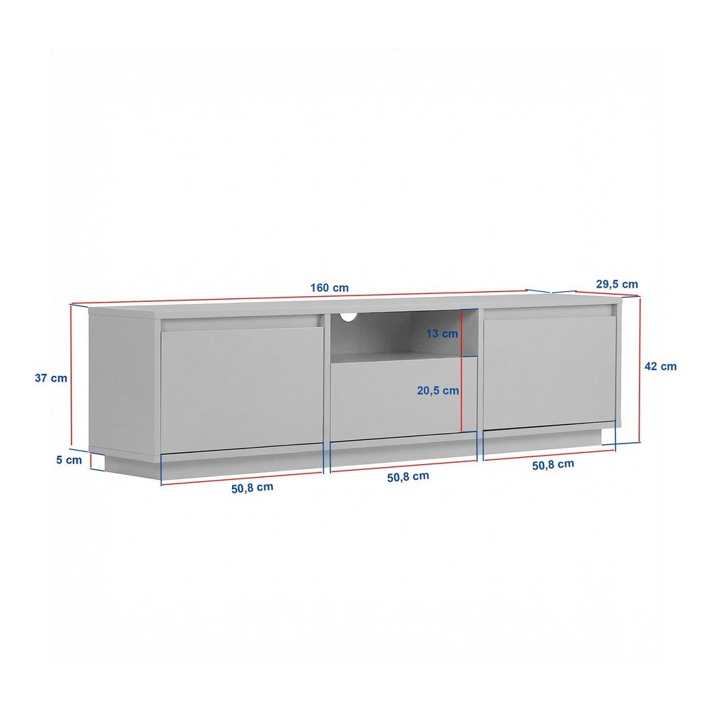 Antracytowa szafka pod TV 160x42x30 cm Sentinel – Kalune Design (zdjęcie 8)