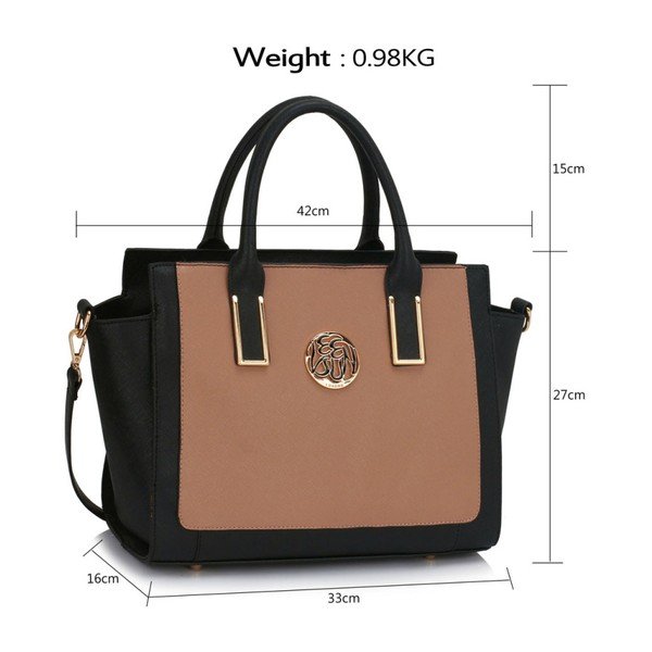 Torebka L&S Teri Black & Nude-image-1