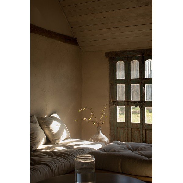 Podnóżek z zielonym obiciem Karup Design Senza Natural/Olive Green-image-4