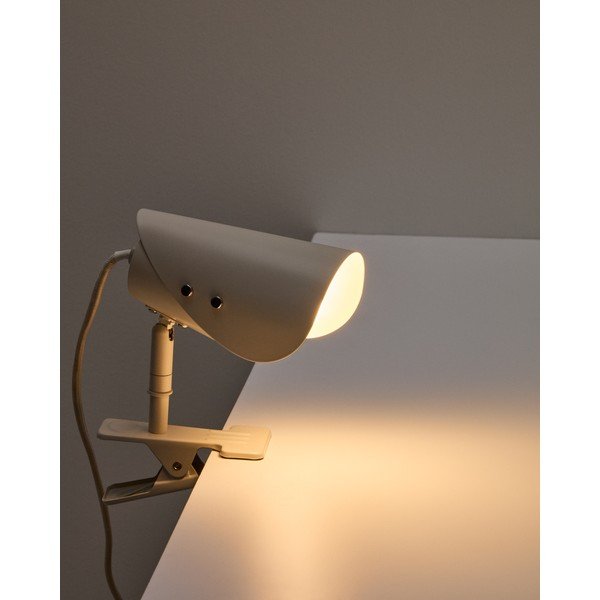 Jasnoszara metalowa lampa stołowa z klipsem (wysokość 16 cm) Jula – Kave Home-image-2