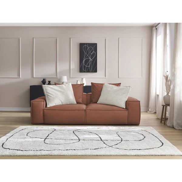 Ciemnobrązowa sofa z imitacji skóry 260 cm Boheme – Bobochic Paris-image-1