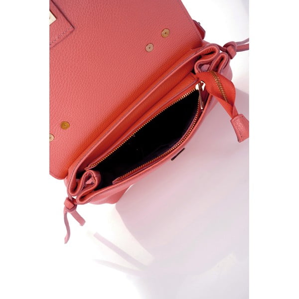 Jasnopomarańczowa skórzana torebka Federica Bassi Anna-image-1