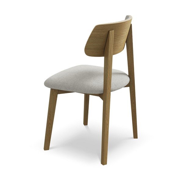 Jasnoszare krzesło z litego drewna Niu – Makamii-image-3