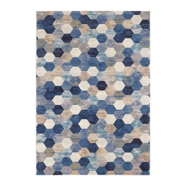 Niebiesko-kremowy dywan Elle Decoration Arty Manosque, 80x150 cm