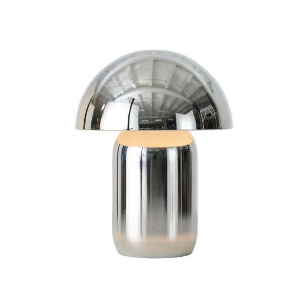 Metalowa lampa stołowa LED ze ściemniaczem w kolorze srebra z połyskiem (wysokość 17 cm) Ted – Ellos Home-image-4