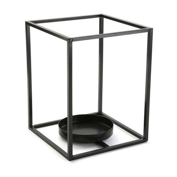 Czarny świecznik VERSA Cube, wys. 20 cm