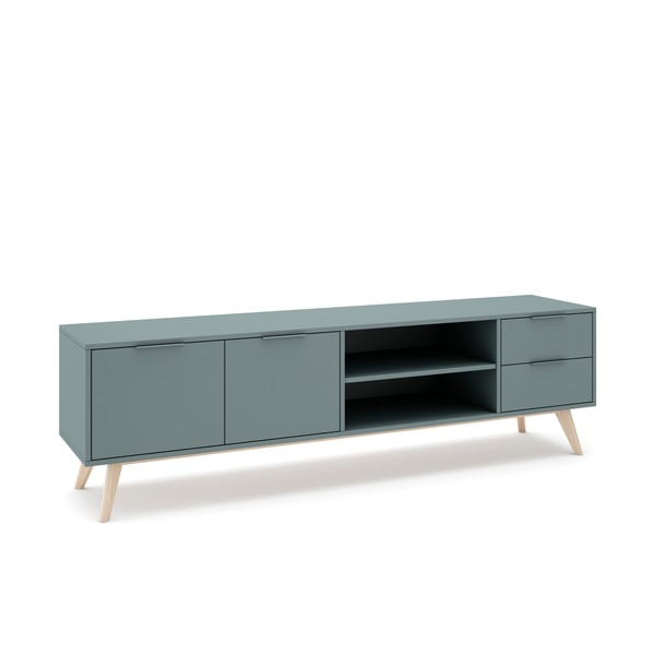Szarozielona szafka pod TV 180x53x40 cm Pisco – Marckeric-image-4
