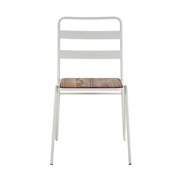 Białe/w naturalnym kolorze krzesło z litego drewna wiązu District – Premier Housewares-image-2