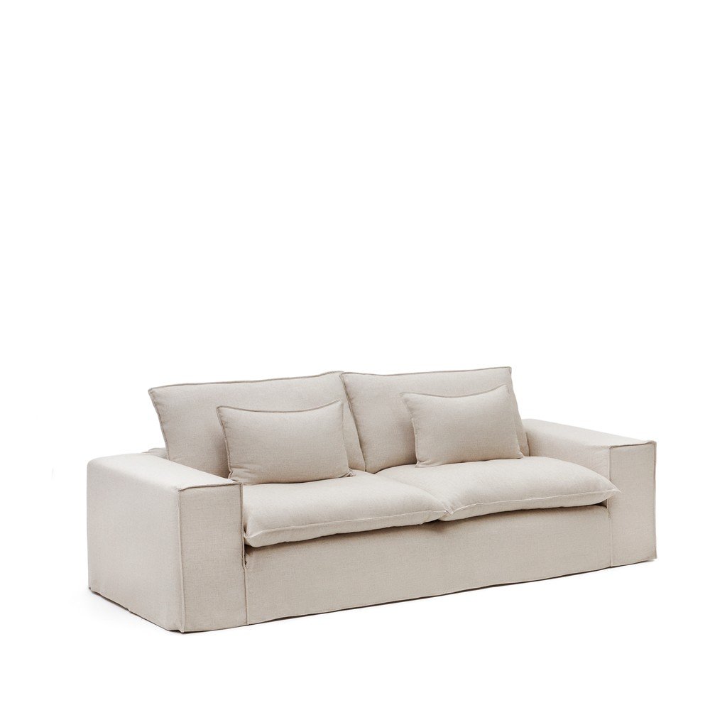 Beżowa lniana sofa 280 cm Anarela – Kave Home (zdjęcie 7)