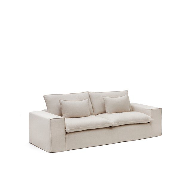 Beżowa lniana sofa 280 cm Anarela – Kave Home-image-2