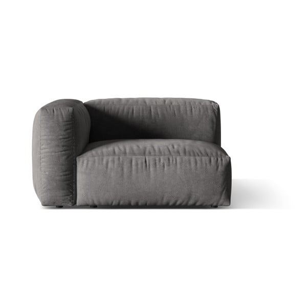 Szary aksamitny moduł sofy (lewostronny) Martina – Micadoni