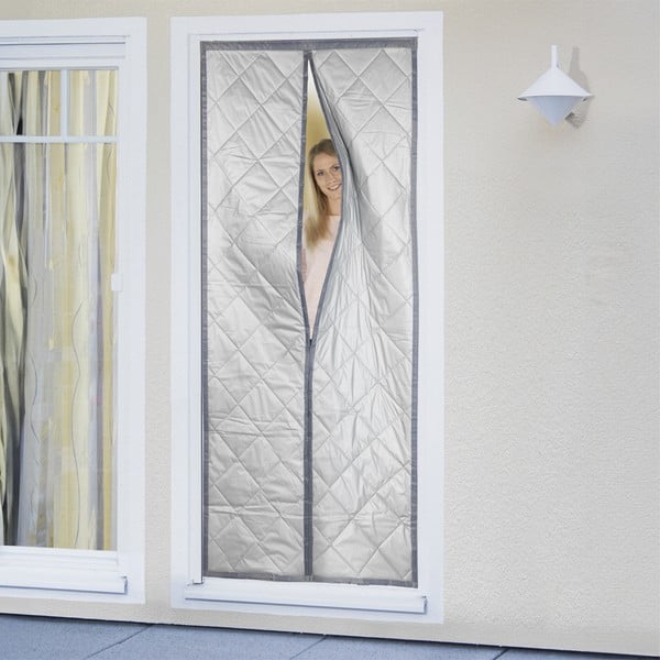 Zasłona termiczna na drzwi w szaro-srebrnym kolorze 90x200 cm – Maximex-image-2