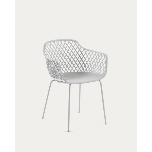 Białe metalowe krzesło ogrodowe Quinn – Kave Home-image-3