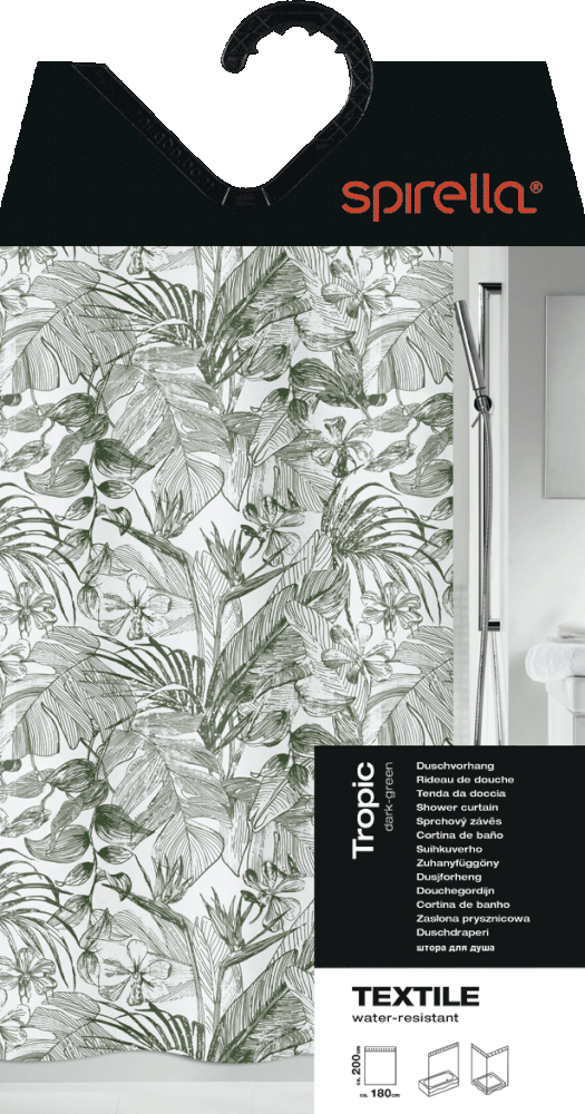 Zasłona prysznicowa 180x200 cm Tropic – Spirella (zdjęcie 5)
