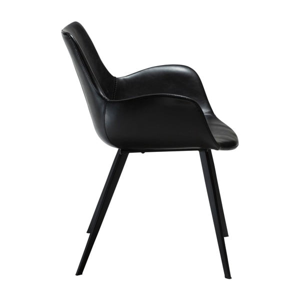Czarne krzesło ze skóry ekologicznej z podłokietnikami DAN-FORM Denmark Hype-image-3