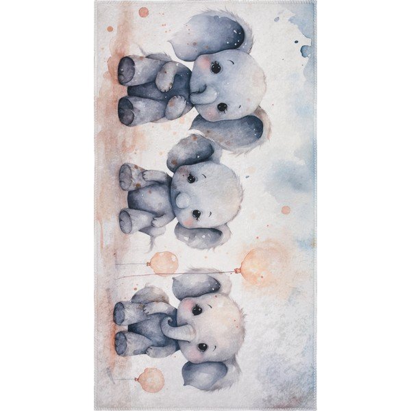 Jasnoszary dywan dziecięcy 100x160 cm Baby Elephants – Vitaus