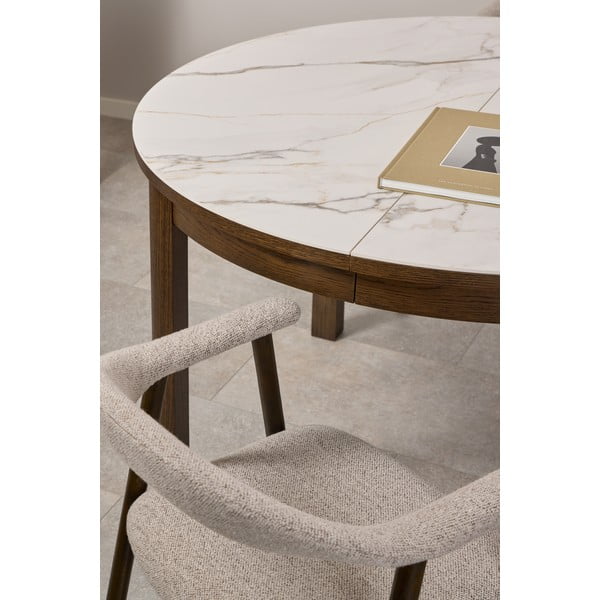 Okrągły rozkładany stół z ceramicznym blatem ø 120 cm Southampton – Actona-image-1