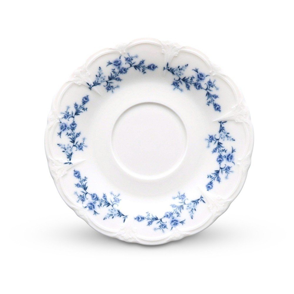 Biały/niebieski porcelanowy spodek ø 16,5 cm Retro – BonBistro