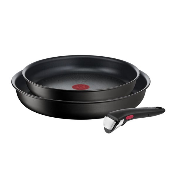 Patelnie zestaw 2 szt. z powłoką nieprzywierającą/z odpinaną rączką aluminiowe ø 28 cm INGENIO Eco Resis L3979102 – Tefal