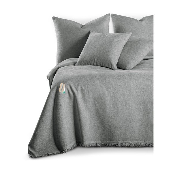 Szara narzuta z szenilu 220x240 cm Talo – Filumi