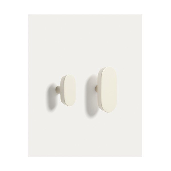 Kremowe ścienne haczyki zestaw 2 szt. z litego drewna bukowego Arely – Kave Home-image-3