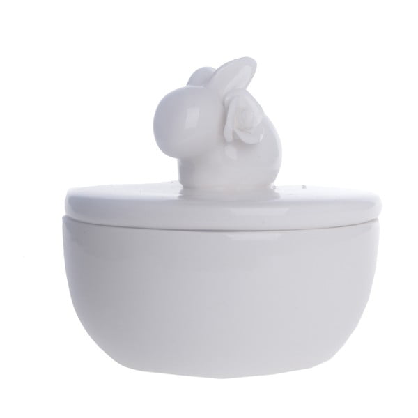 Biały pojemnik dekoracyjny Ewax Bunny Rosie