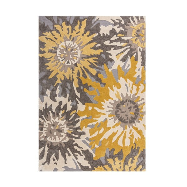 Szaro-żółty dywan Flair Rugs Soft Floral, 160x230 cm
