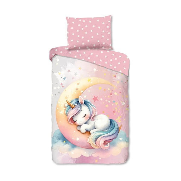 Różowa bawełniana pościel dziecięca jednoosobowa 140x200 cm Molly – Good Morning