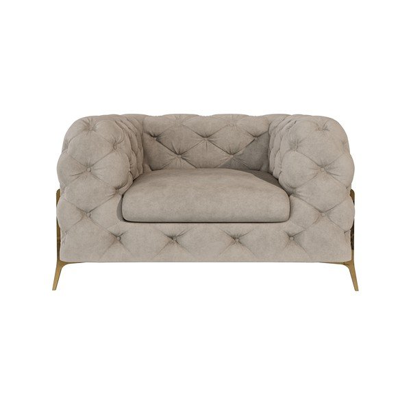 Szarobeżowy aksamitny fotel Chelsea Bis – Ropez-image-2