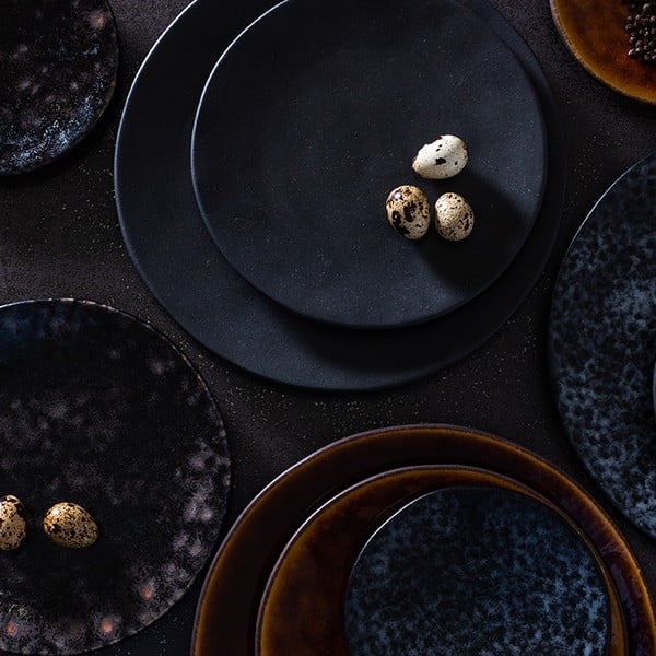 Czarny/szary kamionkowy talerz deserowy ø 22 cm Roda – Costa Nova-image-1