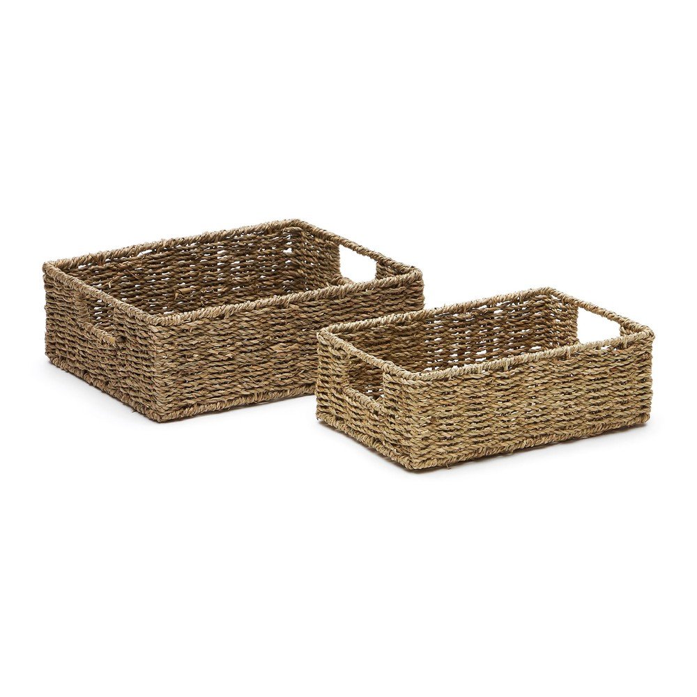Koszyki zestaw 2 szt. z trawy morskiej 36x27x10 cm Tossa – Kave Home