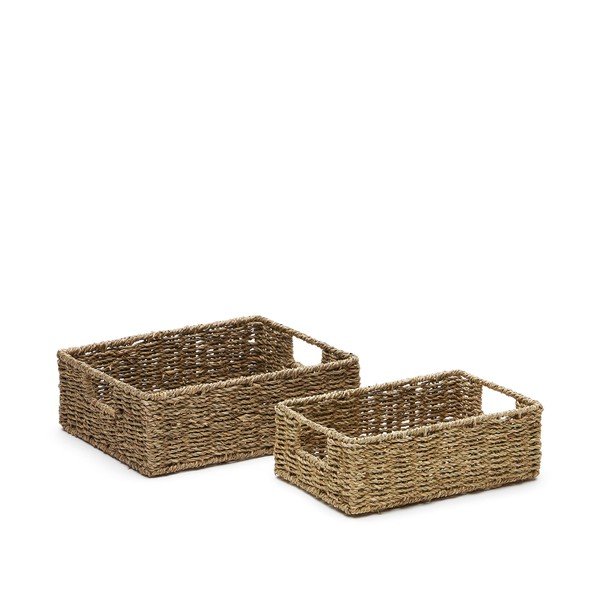 Koszyki zestaw 2 szt. z trawy morskiej 36x27x10 cm Tossa – Kave Home
