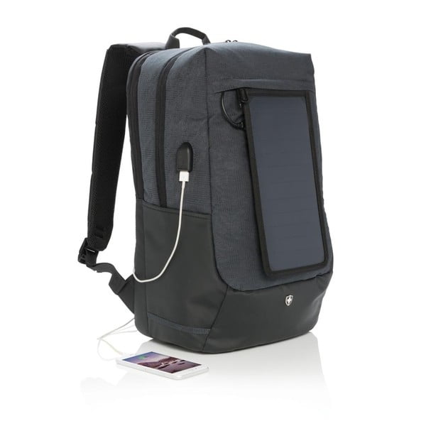 Plecak na notebook z panelem solarnym i 3 wejściami USB XD Design