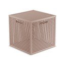Szaroróżowy pojemnik z pokrywką z plastiku z recyklingu 28x28x28 cm Kaya Cube – Curver