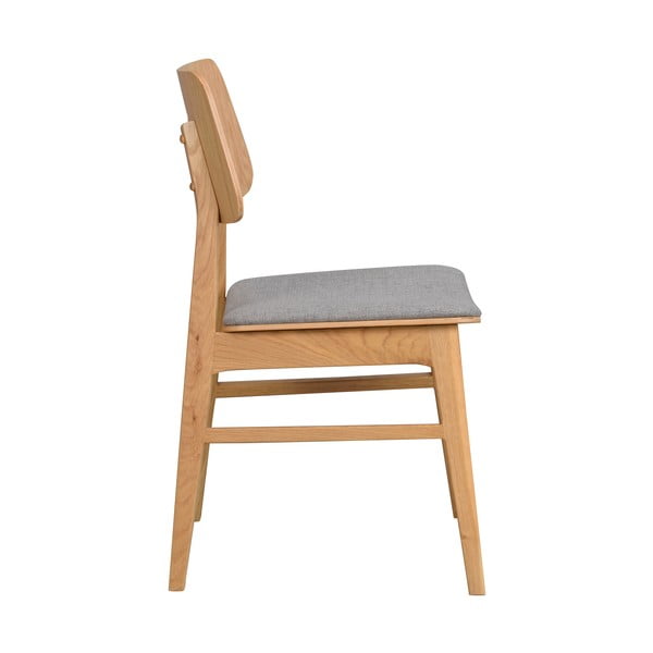 Jasnobrązowe krzesło z jasnoszarym siedziskiem Rowico Nagano-image-3