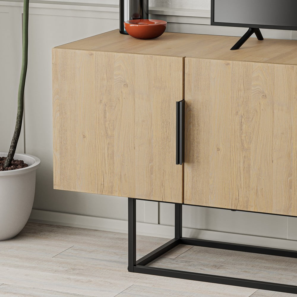 Szafka pod TV w dekorze dębu 140x55 cm Titan – Marckeric (zdjęcie 10)