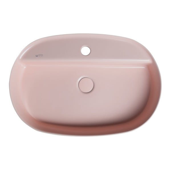 Różowa ceramiczna umywalka 60x40 cm Infinity Oval – Sapho-image-2