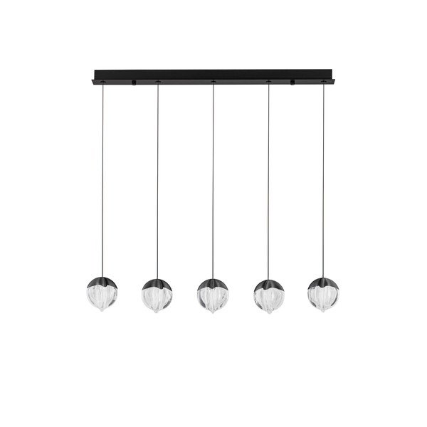 Aluminiowa lampa wisząca LED ze ściemniaczem w kolorze matowej czerni ze szklanym kloszem Alicia – Nova Luce